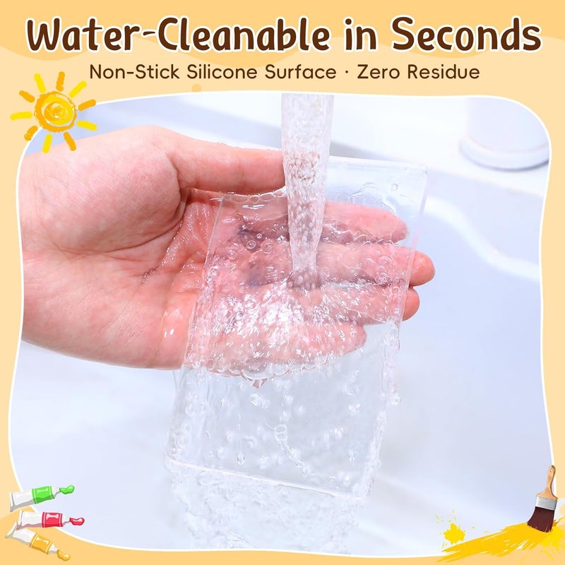 Threlaco 8 Pack Monoprinting Print Plates 5 x 3 Inch Reusable Silicone Plate Class Printing Plates for Press Art Printmaking for Card Making, Scrapbooking, Art Craft Scrapbooking and Journaling - Image 4